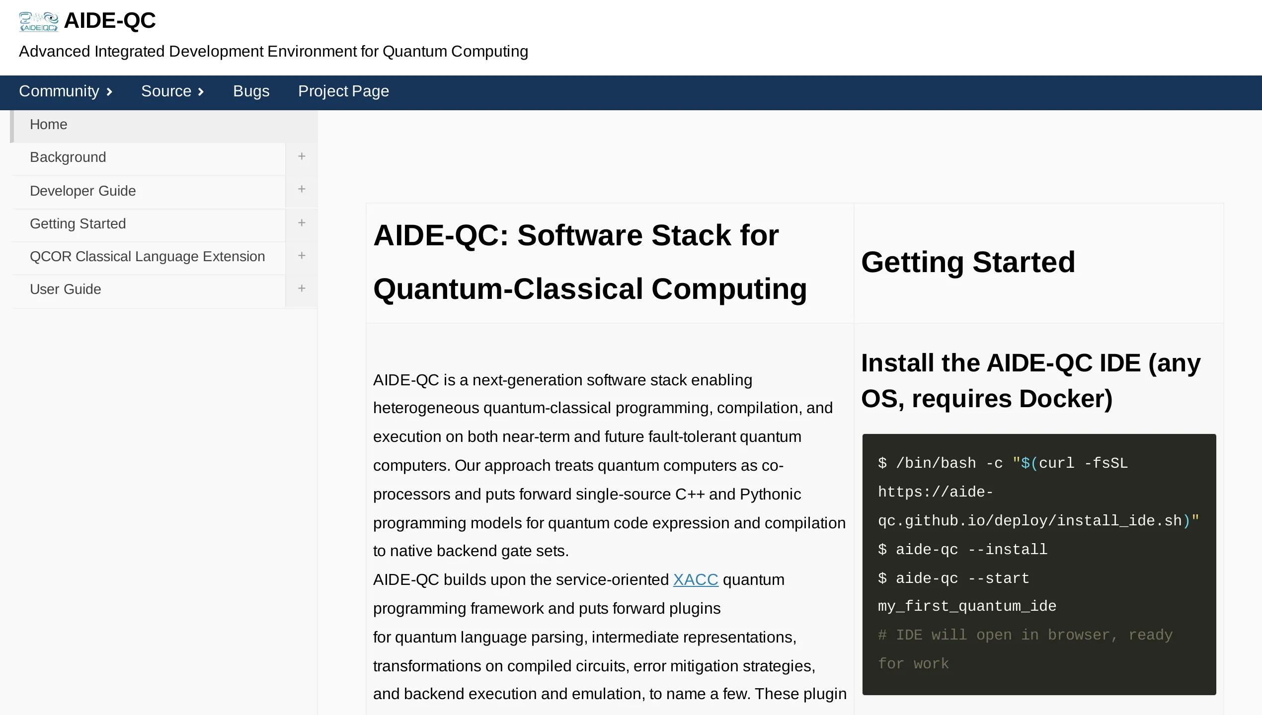 A screenshot of AIDE-QC