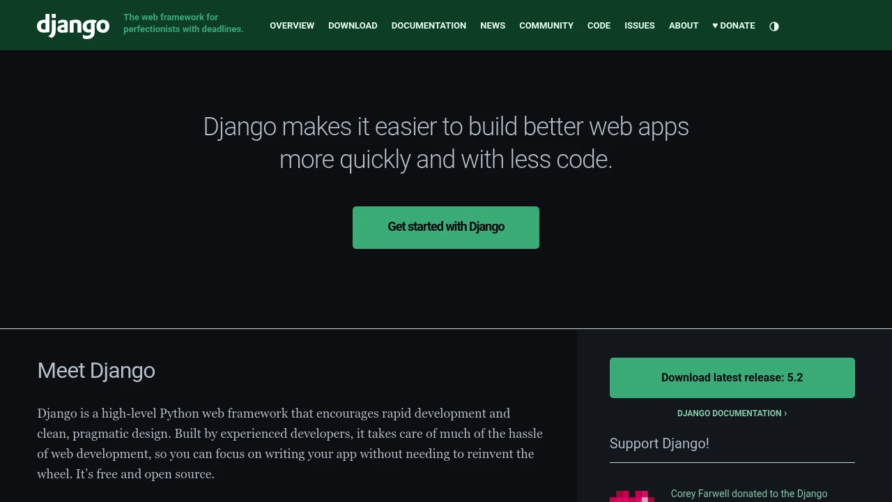 A screenshot of Django