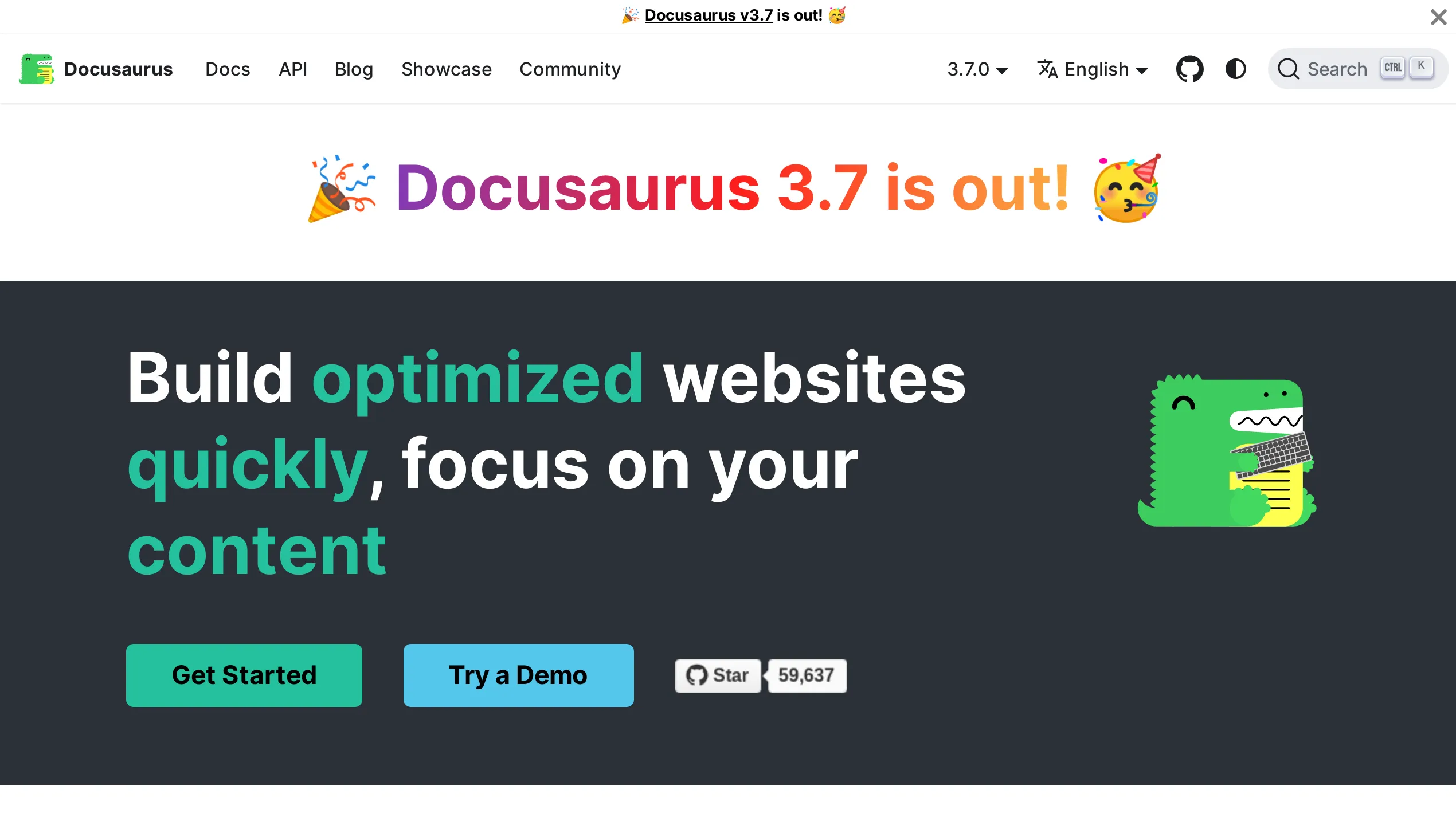 A screenshot of Docusaurus