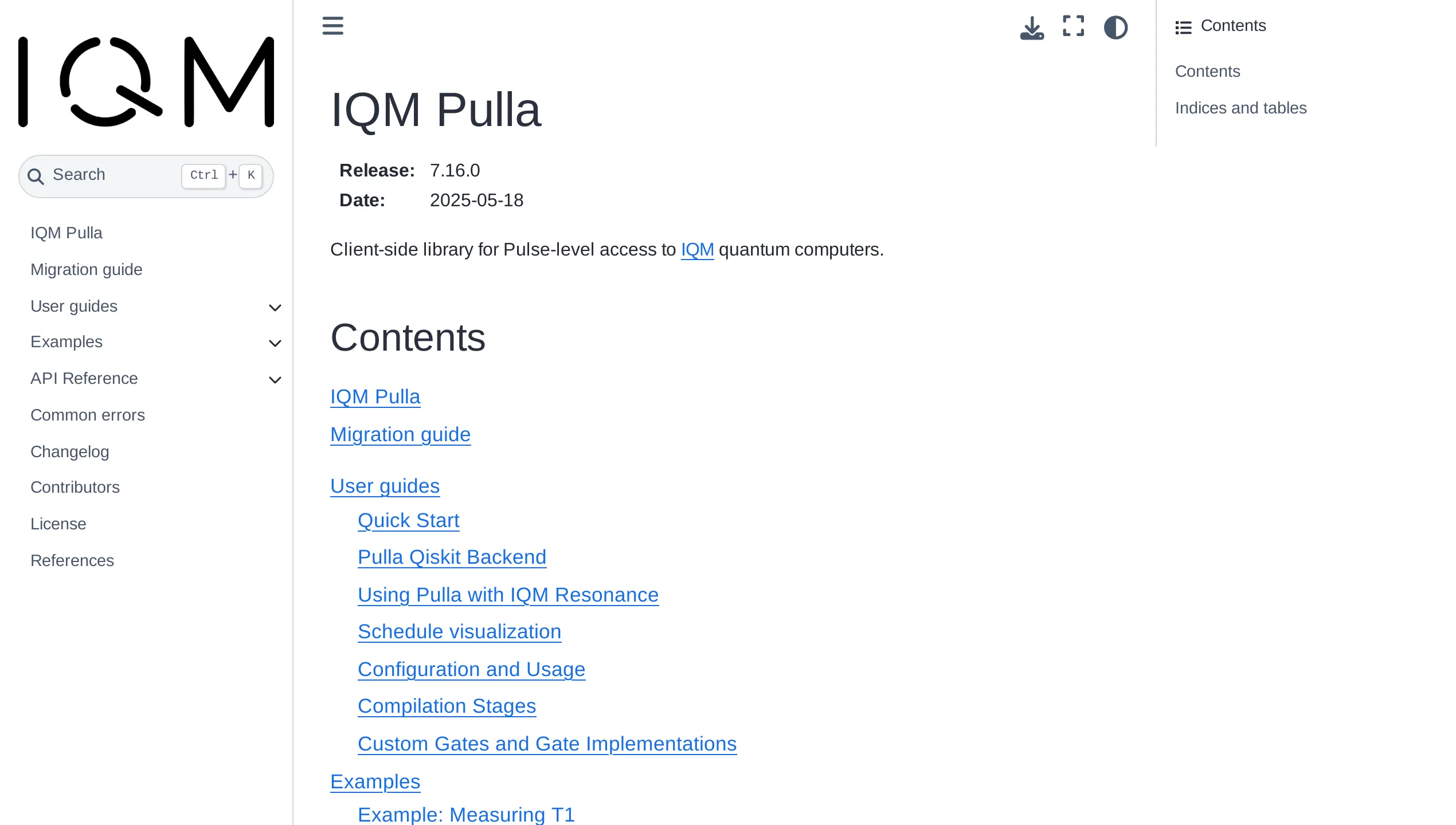 A screenshot of IQM Pulla