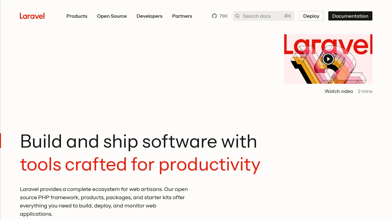A screenshot of Laravel