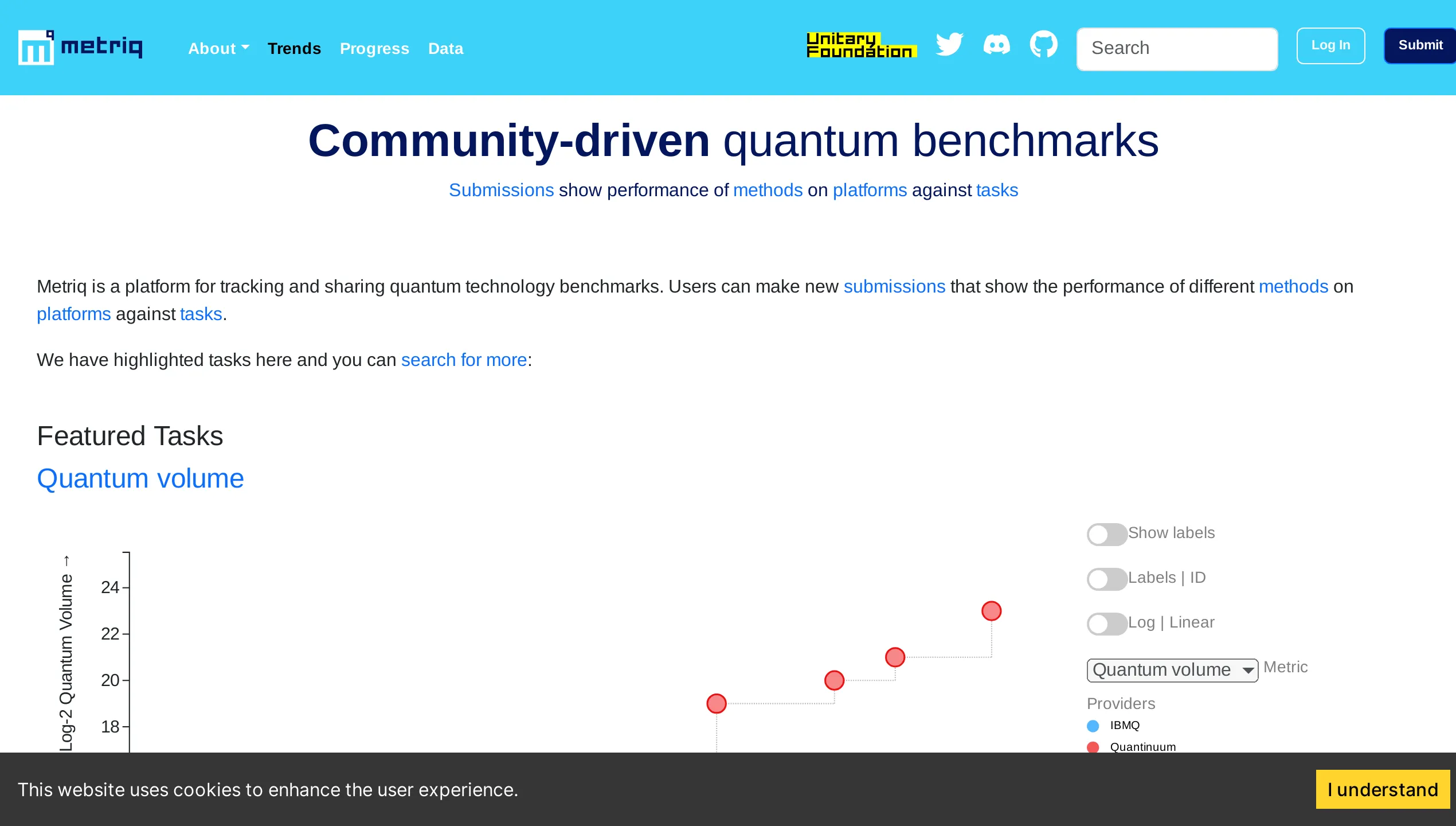 A screenshot of Metriq