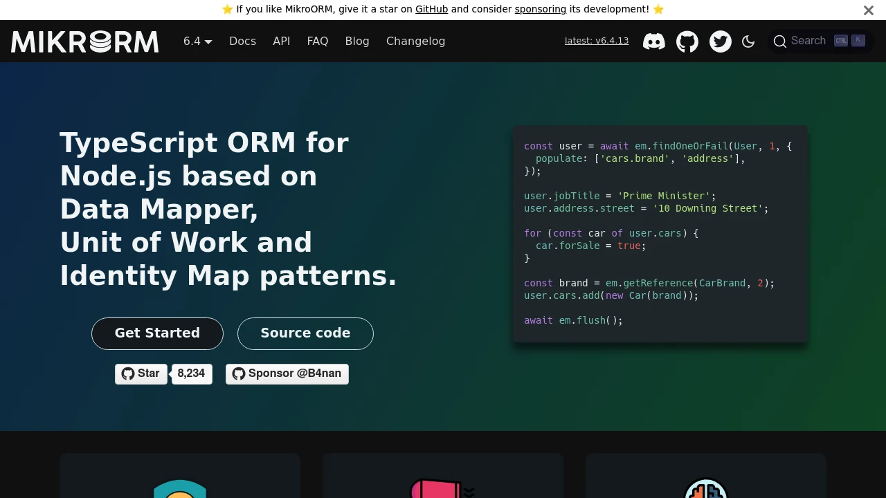 A screenshot of MikroORM
