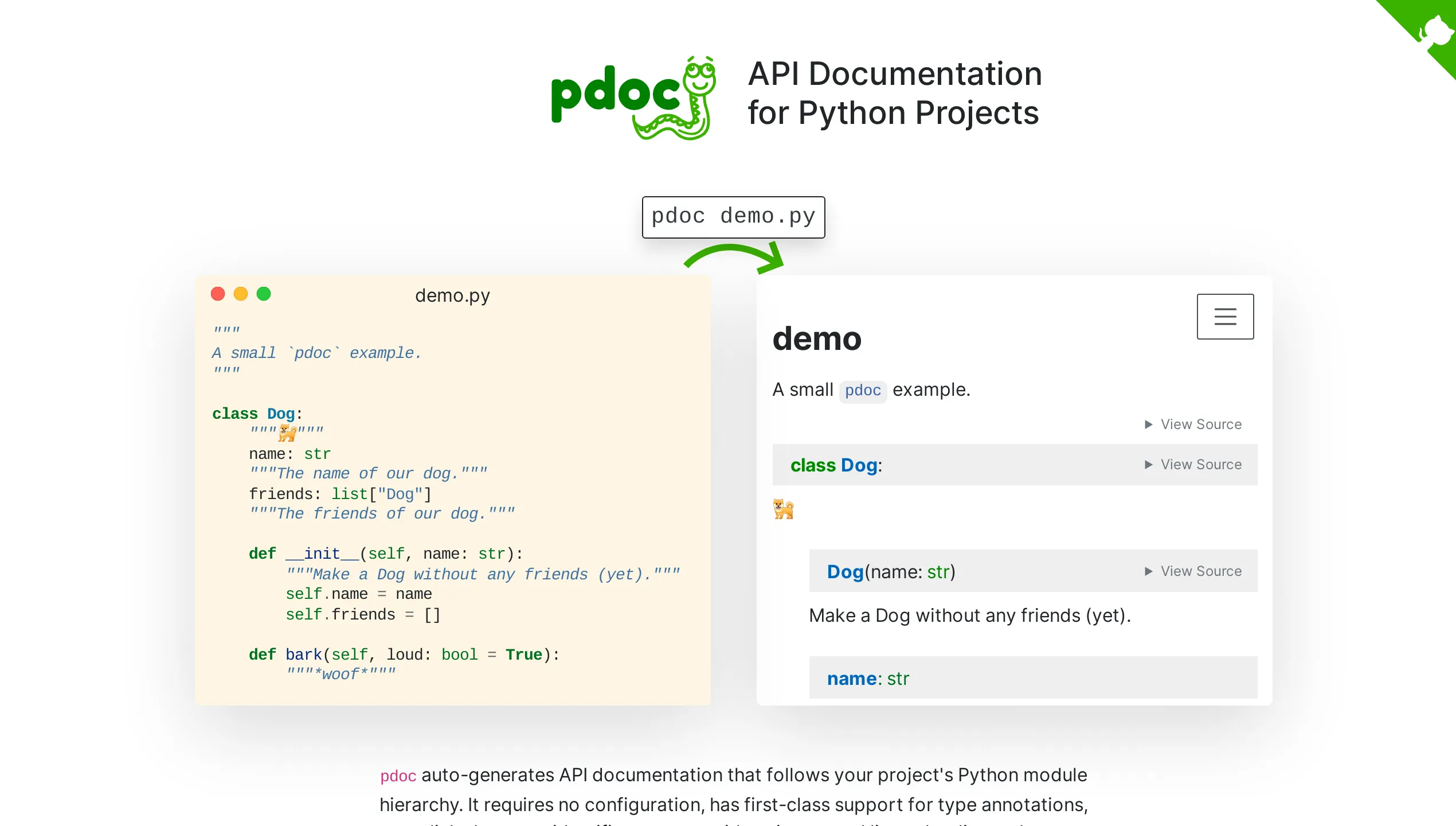 A screenshot of pdoc