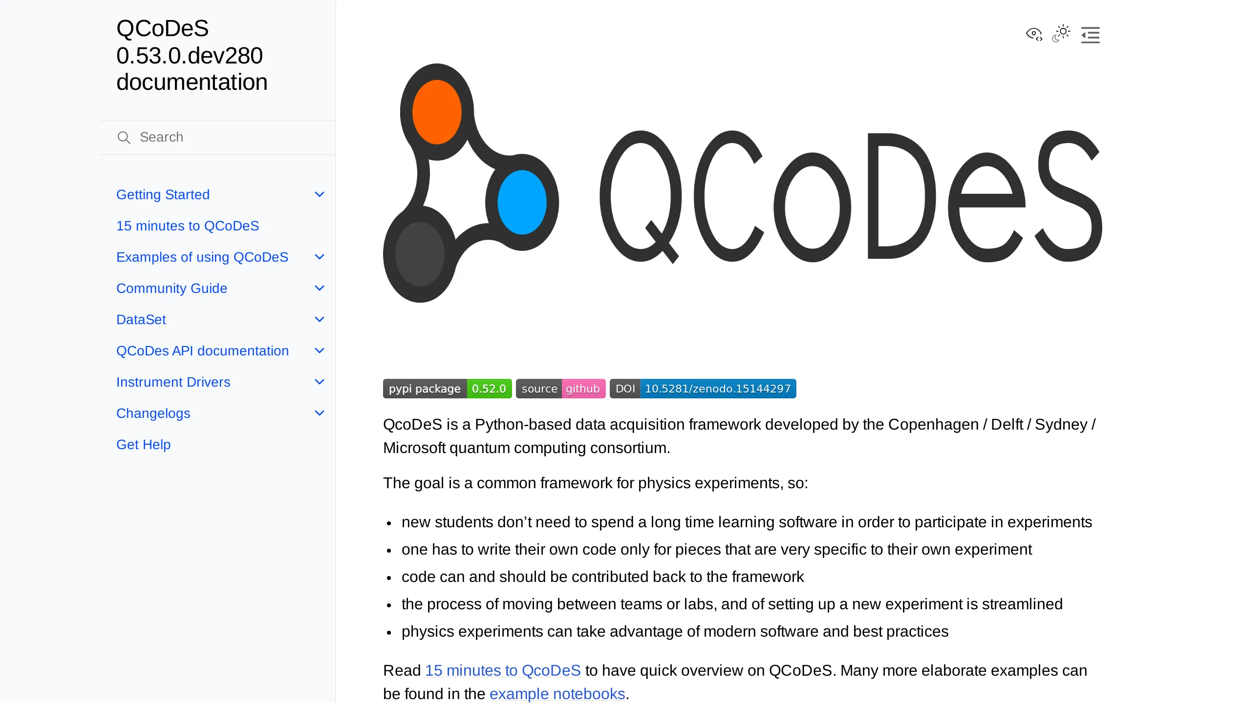 A screenshot of QcoDeS