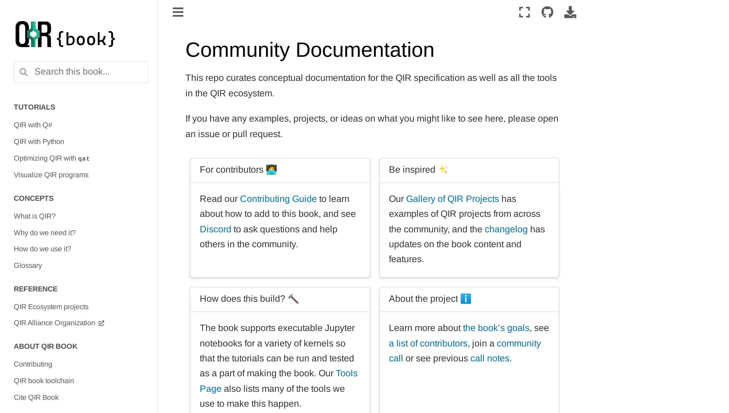 A screenshot of QIR Book