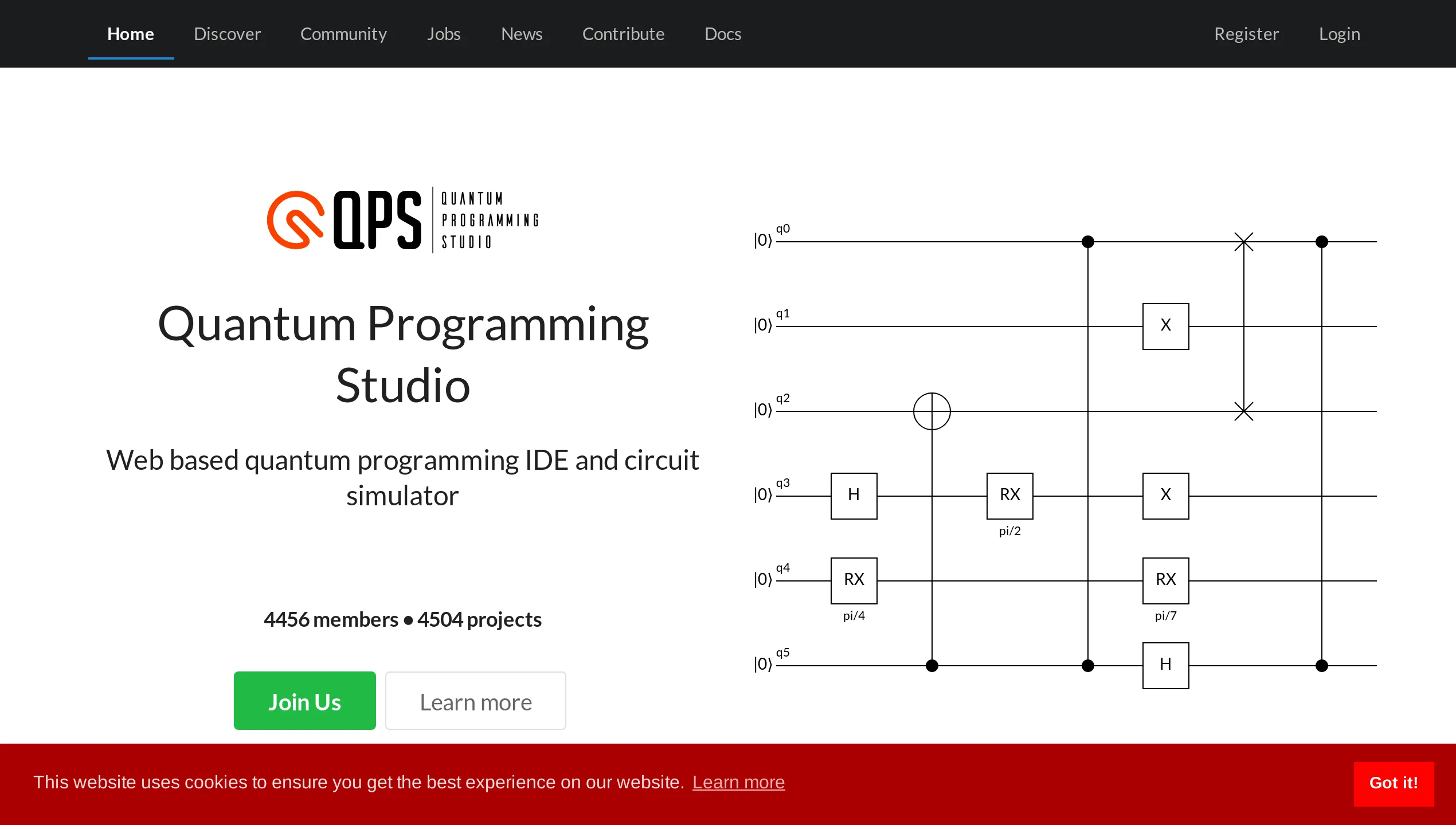 A screenshot of Quantum Programming Studio