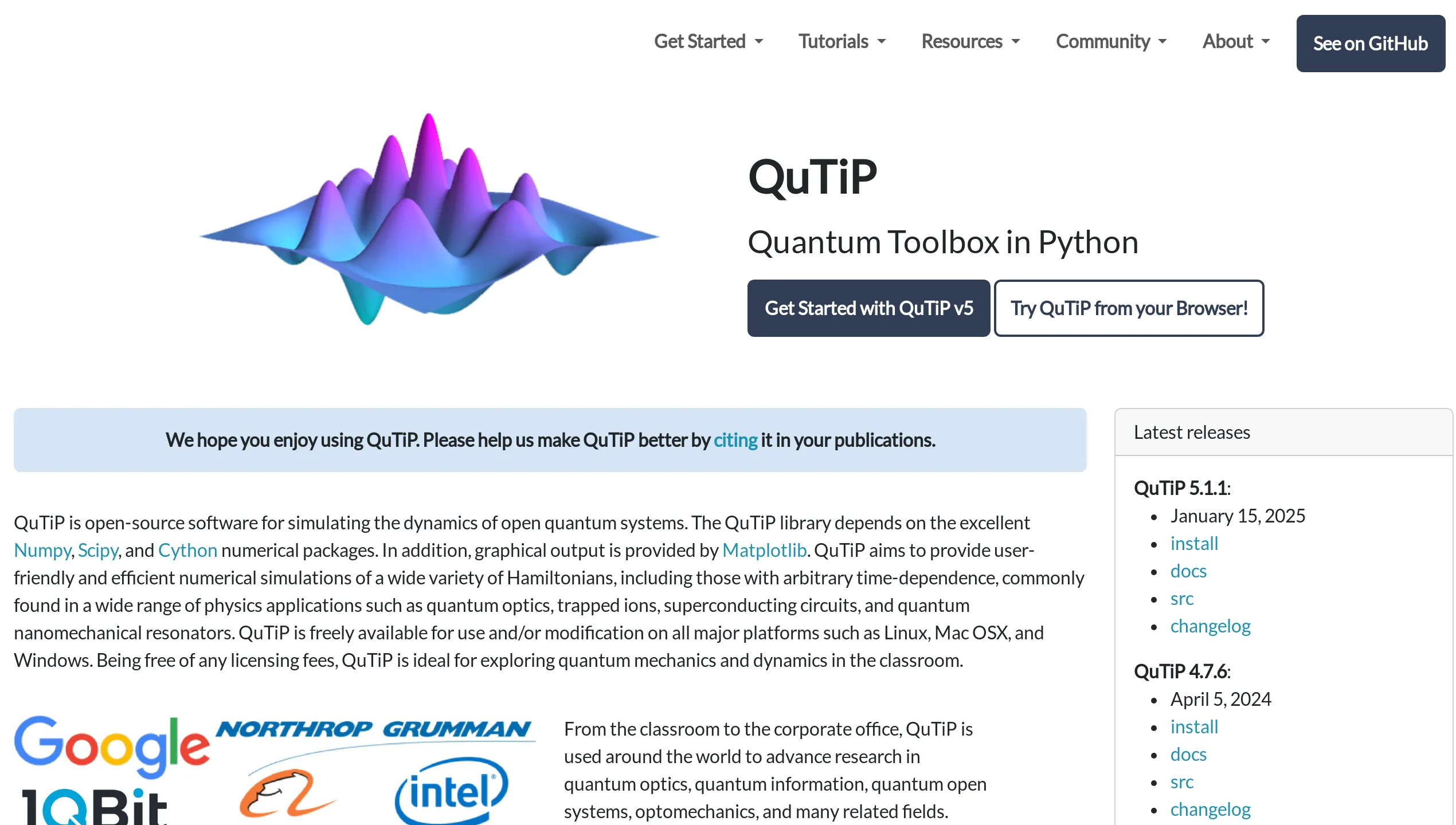 A screenshot of Qutip