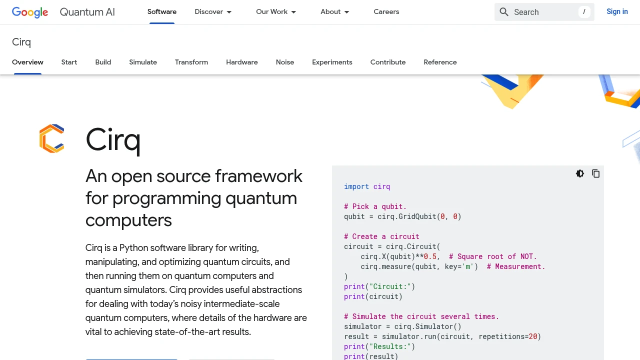 A screenshot of Cirq