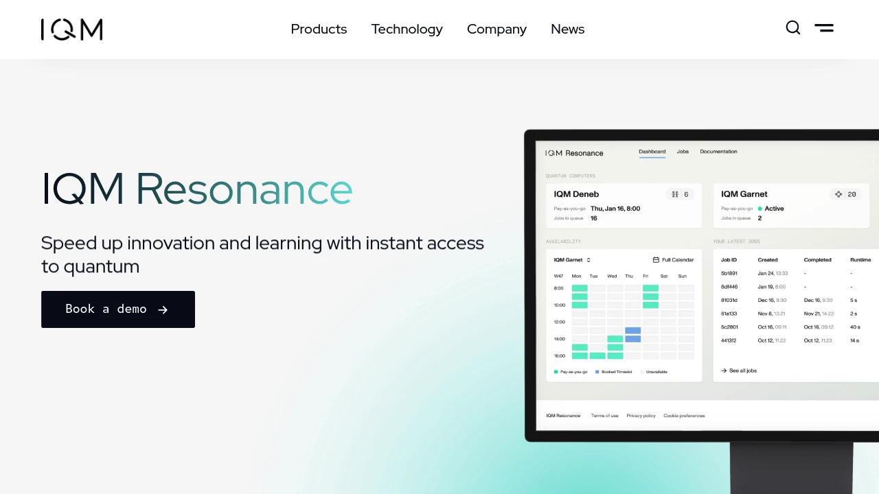 A screenshot of IQM Resonance